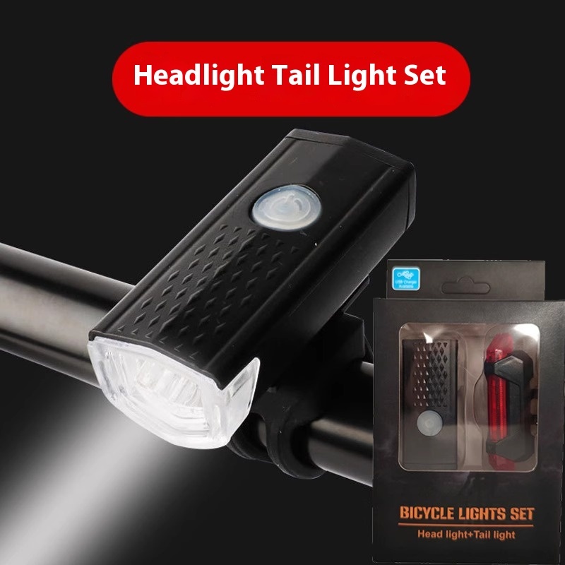 Bicycle Light Set Headlight Night Lighting USB Charging Waterproof Outdoor Cycling Bike Lights