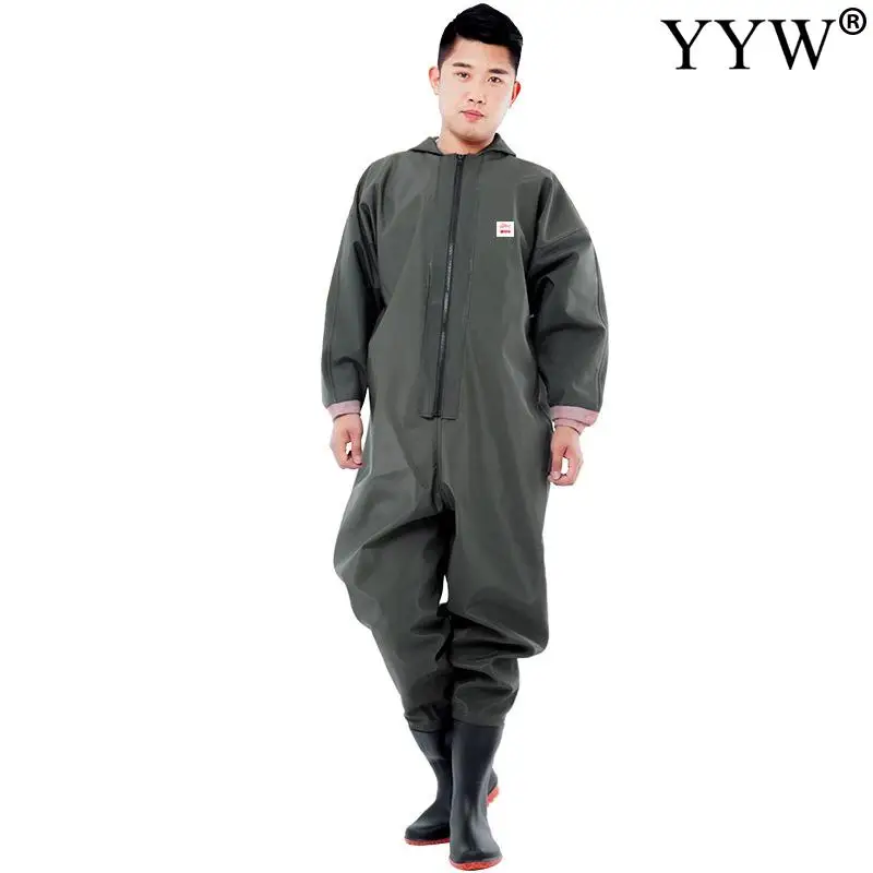 Hooded Waders Pants With Boots Gloves Set Adult Waterproof Long Sleeve Overalls Fishing Jerseys Hunting Wading Trousers Suit