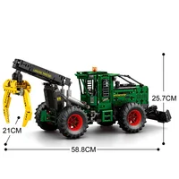 1741PCS RC Timber Tractor Building Blocks Farm Tractor Technology Electronic Remote Control Car Bricks Model Kids Toys Idea Gift 6