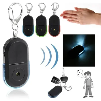 LED Whistle Key Finder Flashing Beeping Sound Control Alarm Anti-Lost Key Locator Finder Tracker With Key Ring In Stock 1