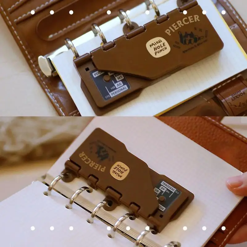 1Pcs 루스 리프 노트북 M5/A7 휴대용 바인더 펀칭기 3홀 4mm 카드 홀 펀치 사무용품