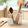 Stainless Steel Chopsticks Holder Chopsticks Storage Rack Wall Mounted Spoon Fork Cutlery Holder Tableware Draining Rack 2