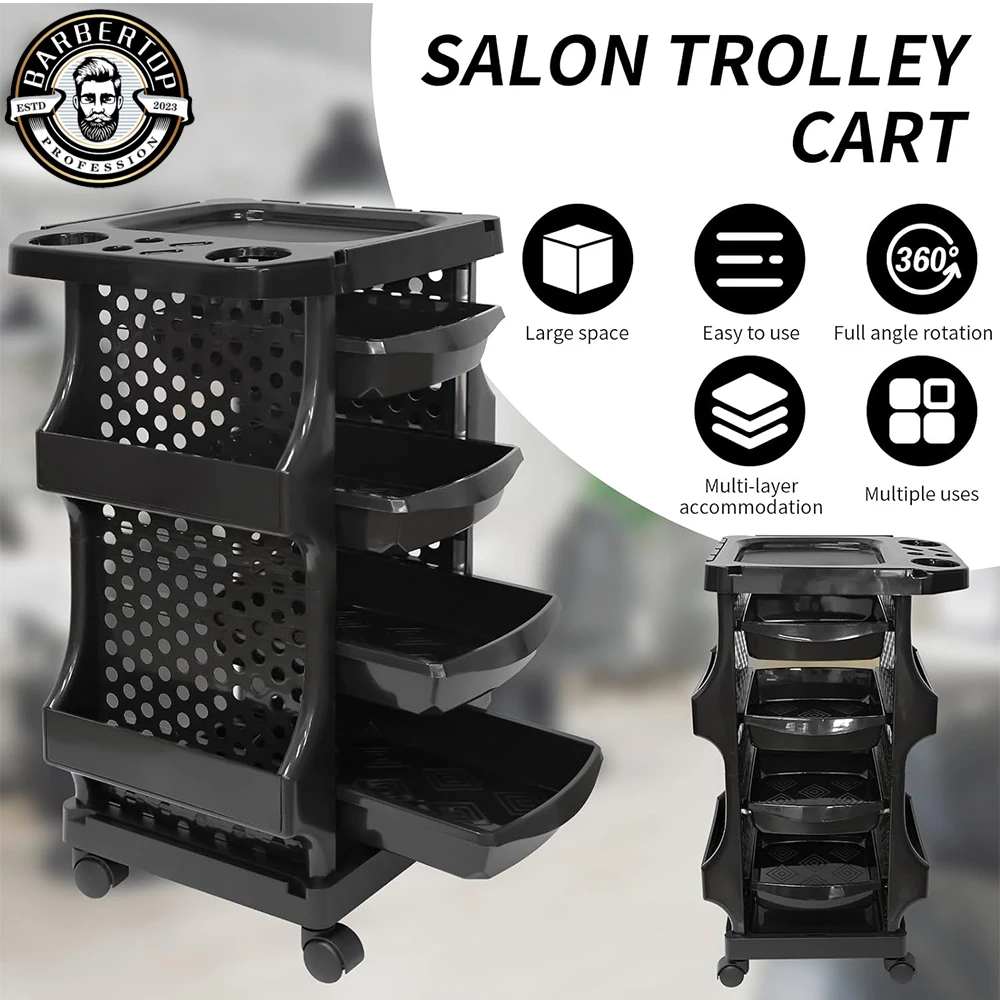 Speciality Barbershop Trolley Rolling Carthigh-capacity Hair Cabinet Tool Tray Trolley Multifunctional Barber Cart Storage Stand under desk cable management net under desk wire net capacity cord organizer cable management tray for stand desk