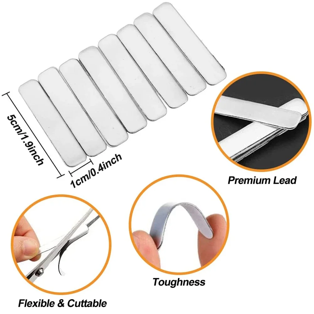 Golf Weighted Lead Tape Strips - 10 Pack Adhesive Strips