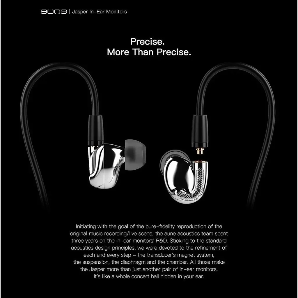 AUNE Jasper 10mm Ultra Linear Driver in-Ear Earphones IEMs Professional Headset Wired HIFI Audiophile-level-acoustic Processing images - 6