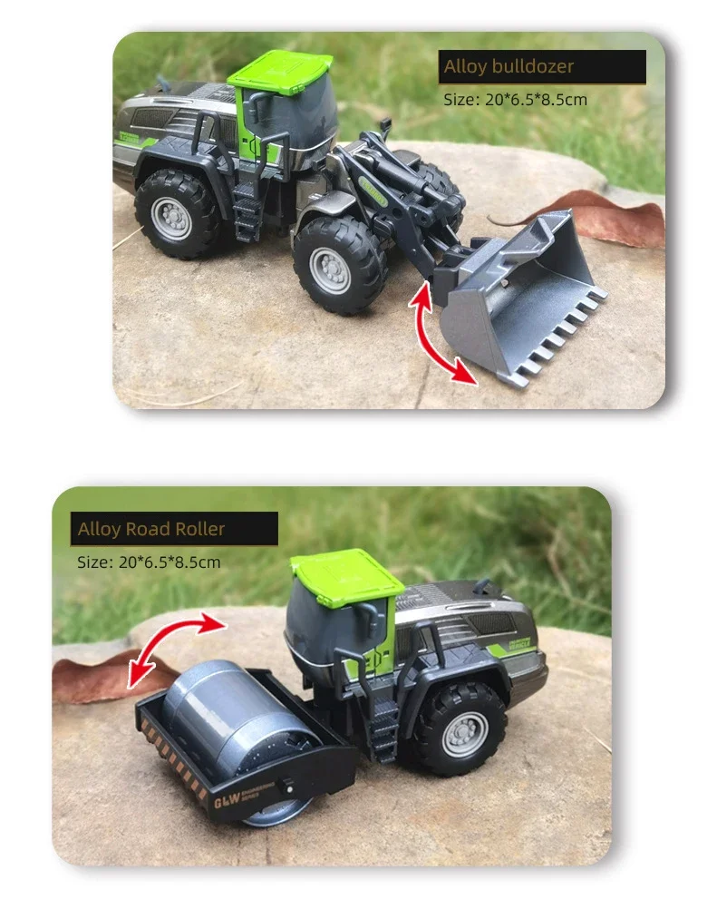 Diecast Alloy Engineering Vehicle Model Toy Set for Kids