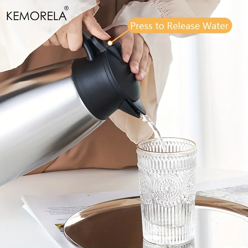 KEMORELA 2L Coffee Thermal Kettle Stainless Steel Vacuum Flasks Office Thermos Bottle Insulation Kettle Hot Water Thermos Pot