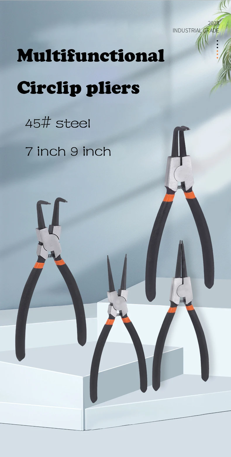 Description Picture 2 of item7 inch Circlip Pliers Internal External Ring Spring Pliers For Removing and Installing Round Snap Locking Rings Hand Tools