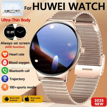 For Huawei New Ultra Slim AMOLED Smart Watch Women Screen Always Display Time Heart Rate BT Calling High-end Fashion Smartwatch 1