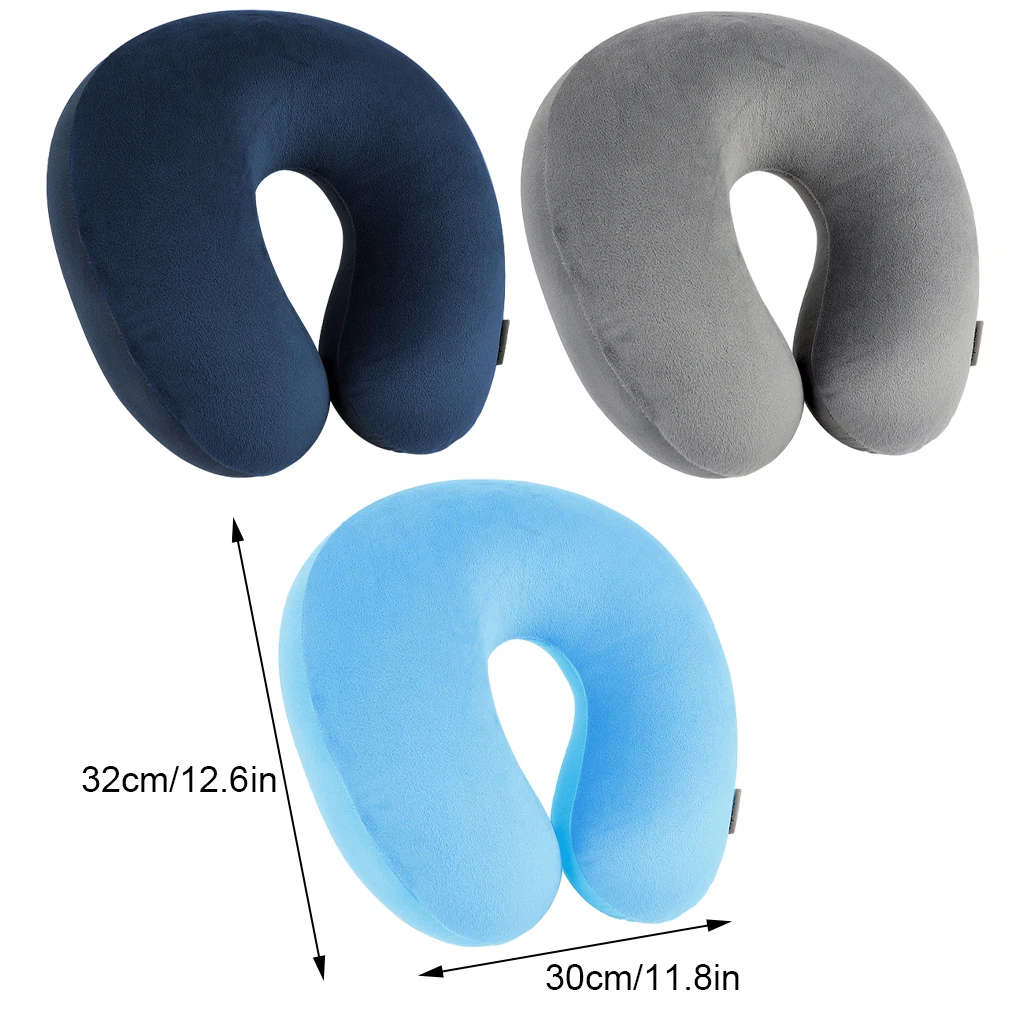 Cotton Pillow For Office For Office Home Travel Neck Pillow Travel Cushion Wide Application dark blue 30*29*10cm