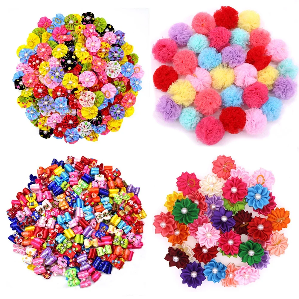 20 Fiocchi Per Capelli Per Cani Rosa – Elastici In Gomma, 10 Stili, Per Yorkie, Shih Tzu, Maltese, Accessori Cute Per Animali