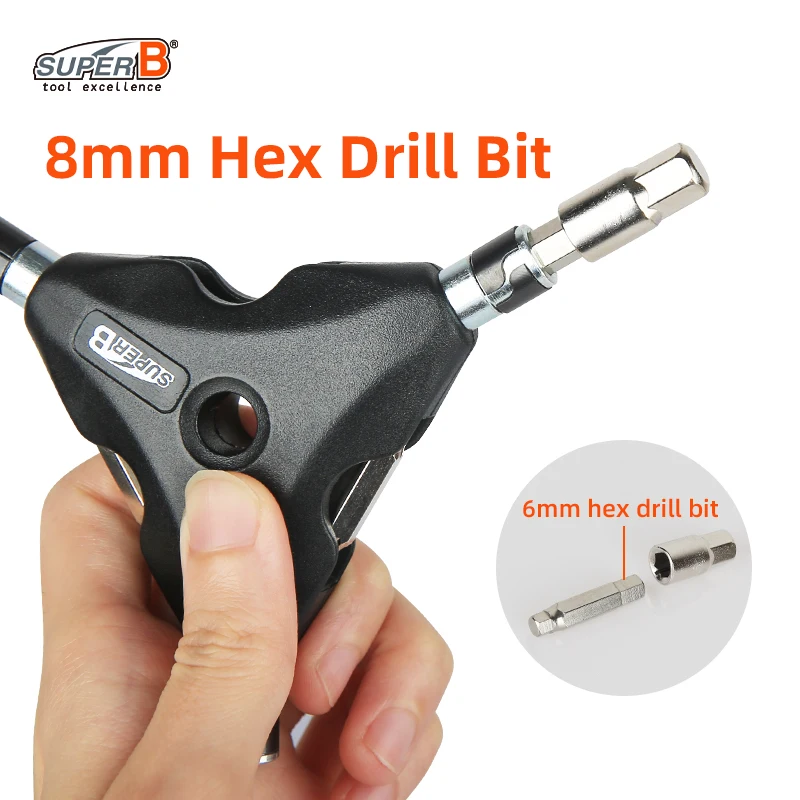 Super B T-Shaped Torque Wrench | Adjustable 4/5/6 Nm | Includes 3mm/4mm/5mm Allen Bits & T25 Screwdriver Bit