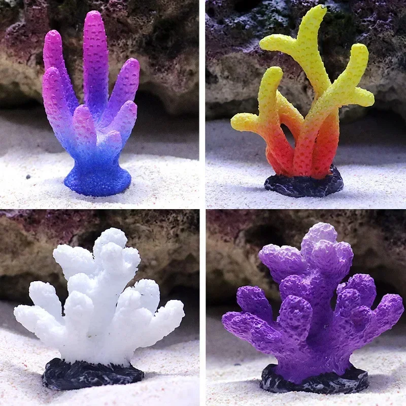 Resin Coral Miniature Aquarium Decorations – Starfish and Plant Accessories