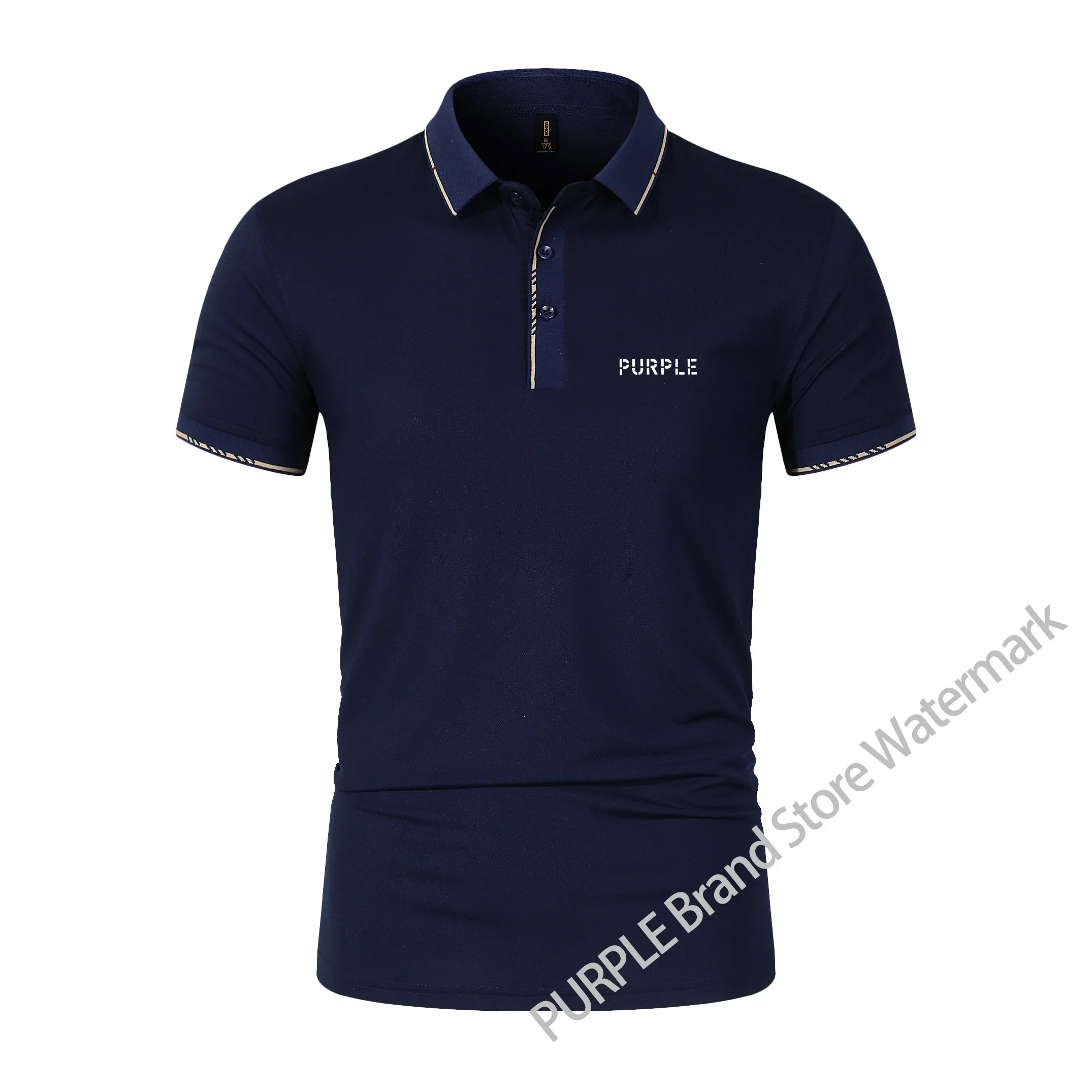 

High End Ice Silk Elastic Printed Polo Shirt 2024 Summer Luxury Quality Short Sleeve Business Casual T-shirt Men's Clothing