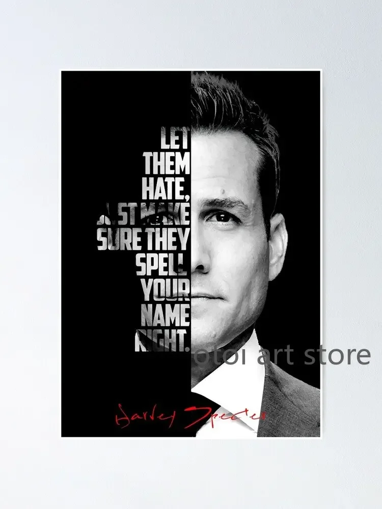 Harvey Specter Motivational Quotes Canvas Art - Inspirational Lawyer Wall Decor for Home Office