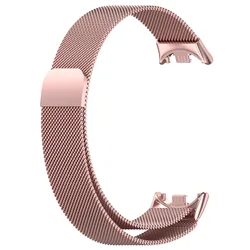 Stainless Steel Magnetic Milanese Loop Band Bracelet - miband 8 9 10 (Pink Gold)