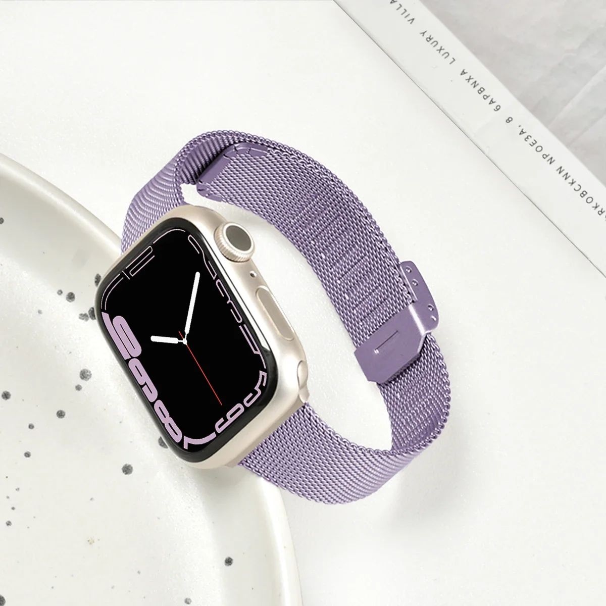 Slim bracelet Metal band for Apple Watch 9 8 7 6 SE 5 4 38 40 41 45 49MM Ultra Stainless Steel Milanese strap for iwatch 42 44MM