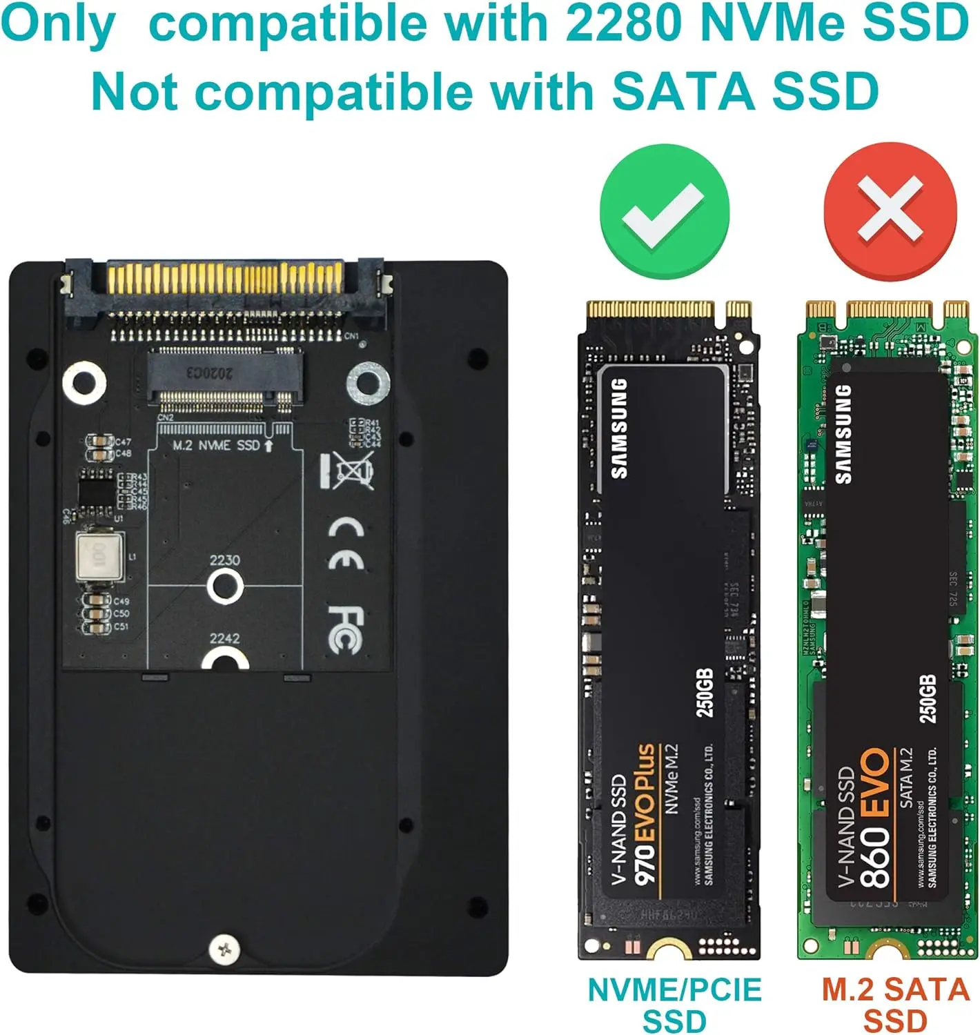 U.2 to NVMe SSD Ŭ, U.2 (SFF-8639) to M.2 Key-M, 2.5 ġ 7mm SSD  ĳ, PCIe 3.0 4.0 NVMe  AHC ȣȯ 