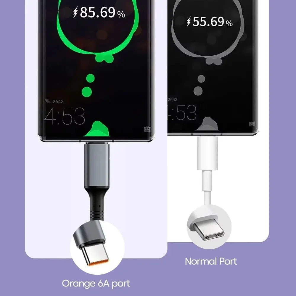 รูปสินค้า สายชาร์จเร็ว USB-C สปริงยืดหยุ่น 1 เมตร 6A