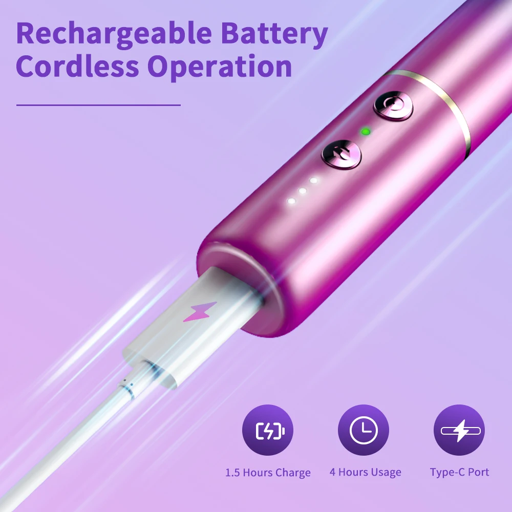 무선 전기 네일 폴리셔, 매니큐어, 페디큐어, 젤, 네일 광택제, 충전식, 30,000 RPM