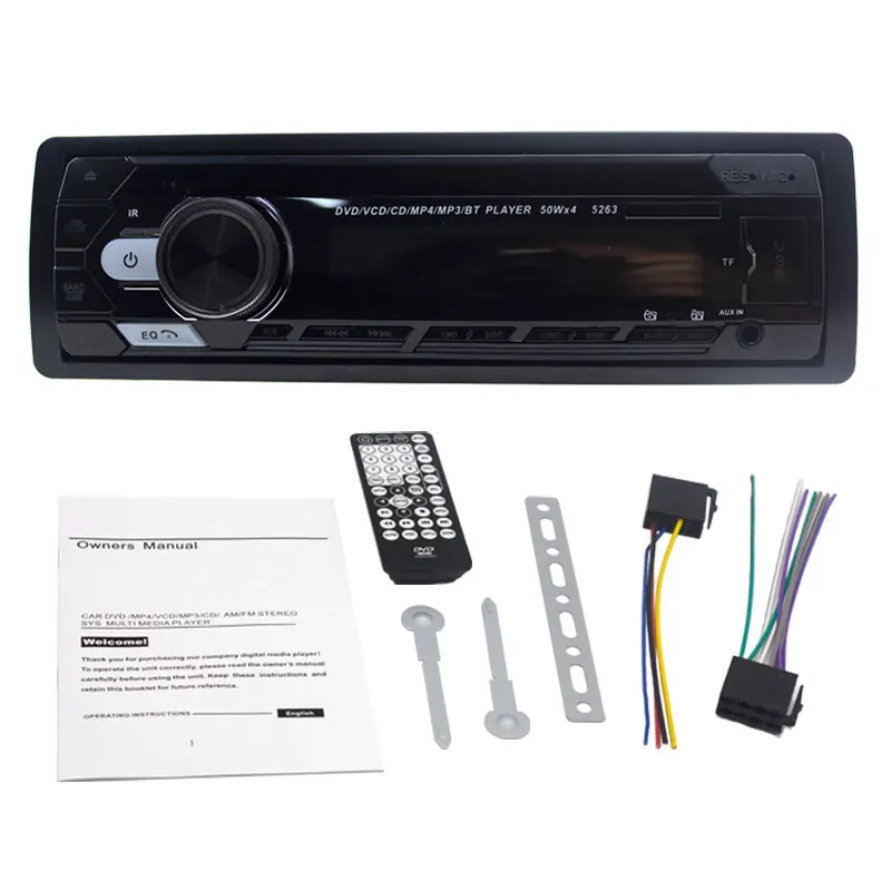PolarLander 1 Din Car MP3 Bluetooth Wireless Remote Control Charger FM Transmitter Handsfree SD/AUX/USB DVD CD Player 24V