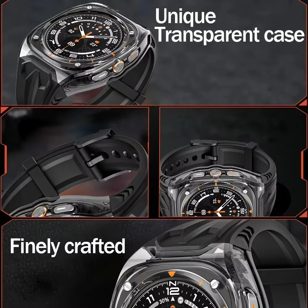 Watch Accessories Watch Case Watch Protective Case For Samsung Galaxy Watch Ultra Case Strap Rambo Richard Modified Transparent One for Samsung Galaxy Watch 47MM TPU band