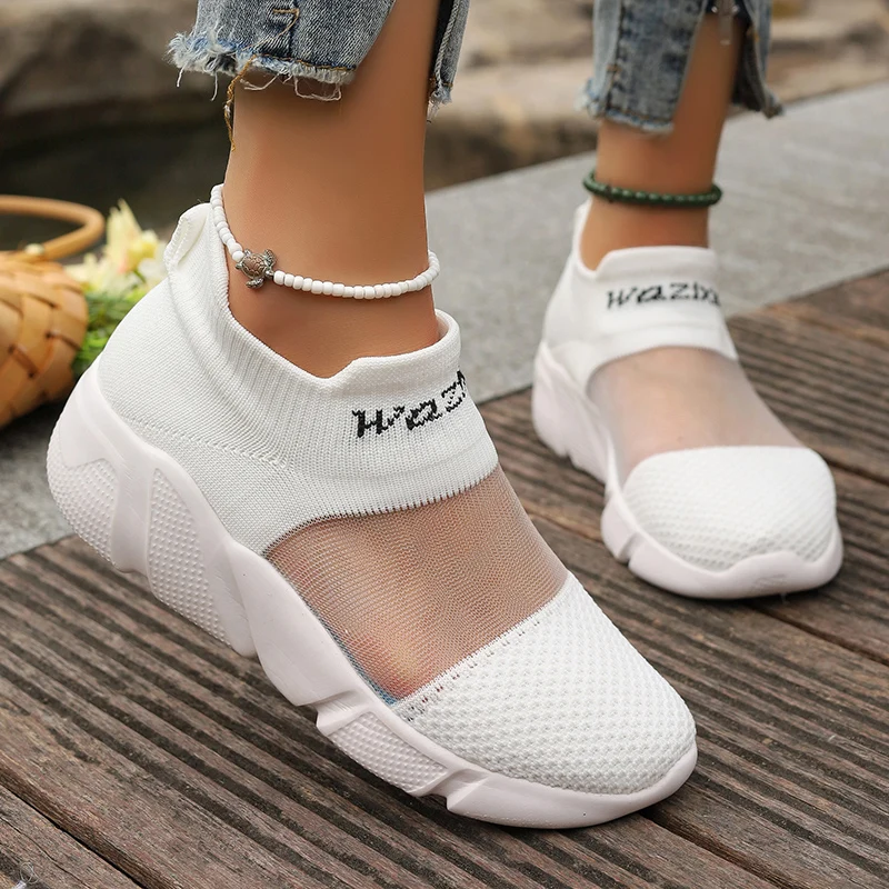 أحذية رياضية نسائية كاجوال سهلة الارتداء، أحذية بد...