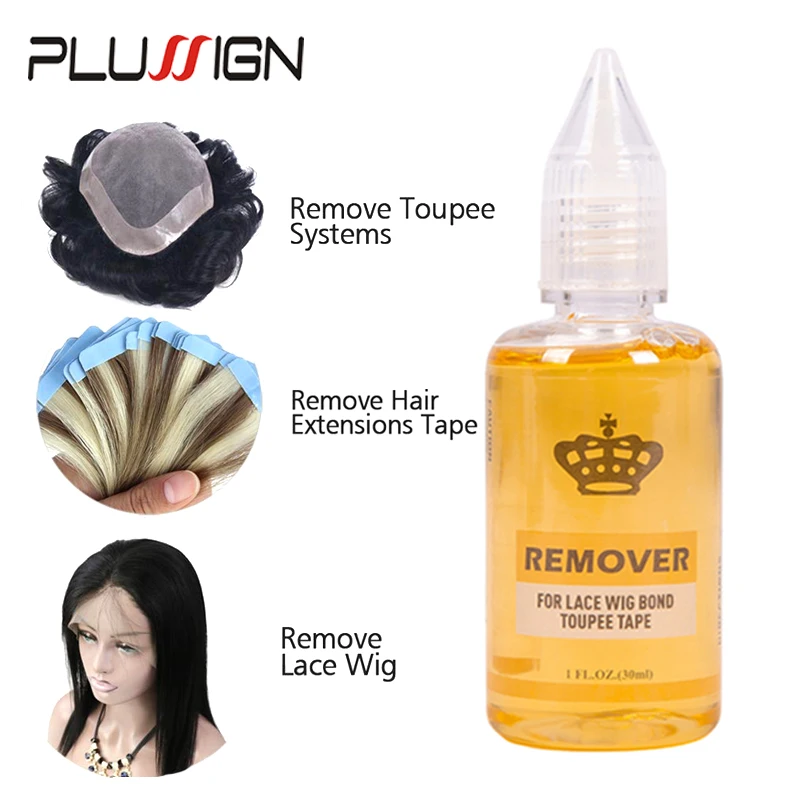 Removedor de cola para peruca de renda, fita adesiva, extensão do cabelo, removedor transparente, amarelo, removedor de cola líquida, toupee, encerramento, fita, 30ml