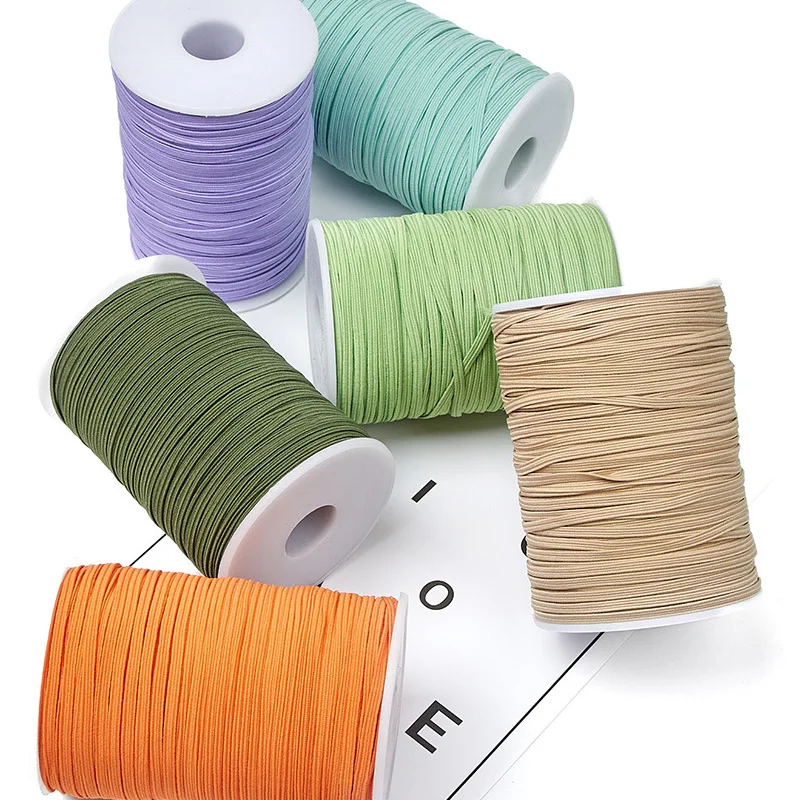 Colorful Elastic Rubber Band Ribbon Trim for DIY Sewing and Garment Accessories, 10 Yards