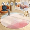 Simple Gradient Style Round Rugs Rustic Art Fresh Fashion Decorative Carpets for Living Room Bedroom Lounge Checkroom Mats 1