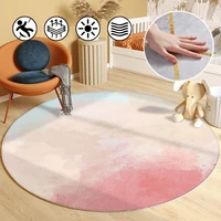 Simple Gradient Style Round Rugs Rustic Art Fresh Fashion Decorative Carpets for Living Room Bedroom Lounge Checkroom Mats 1