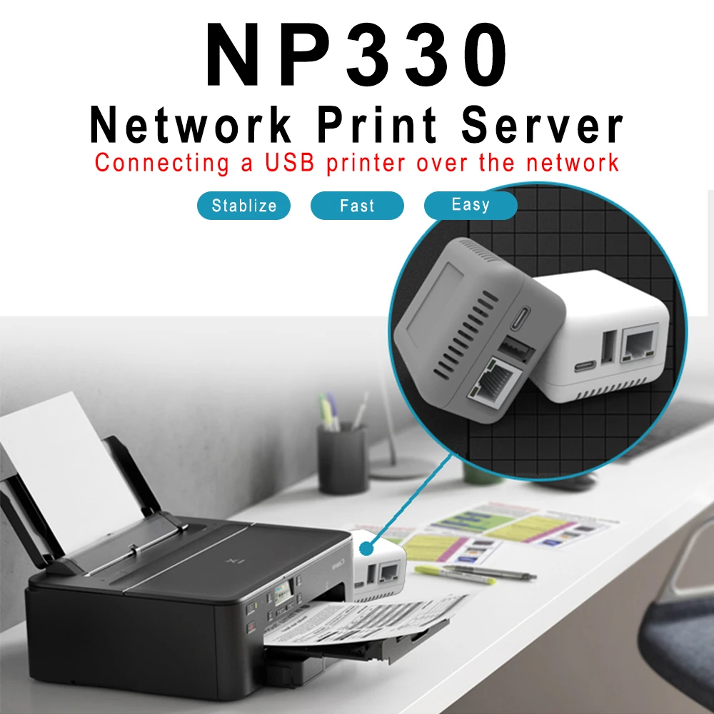 Server Stampa Wireless Bewinner - Adattatore USB Per Stampante, Rete LAN/BT, Per Windows/Android/iOS - Foto 13