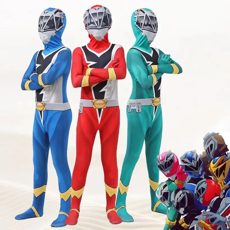 Kids Cosplay Costume Superhero Cosplay Costume Cosplay Jumpsuit Anime Ranger Knight Dragon Team