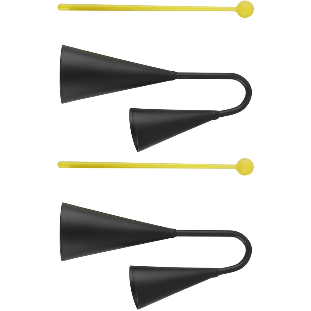 

2 Sets Toy's Kids Metal Cowbell Percussion Instrument Frosted Children Musical Plaything Cowbells Sporting Events