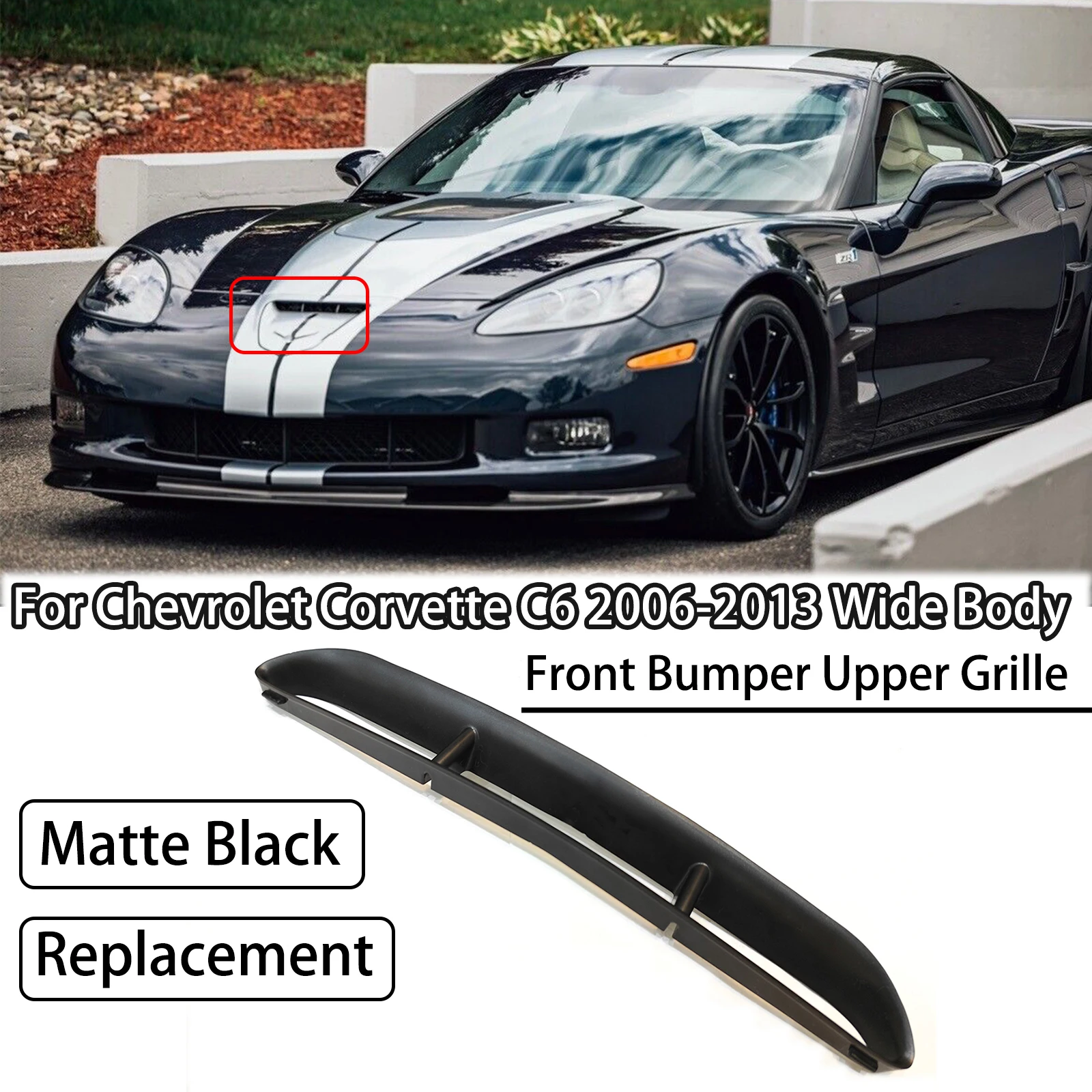 

Для Chevrolet Corvette C6 GS Z06 Zr1 2006-2013 широкий корпус передний бампер верхняя решетка сменная отделка матовый черный автомобильный аксессуар