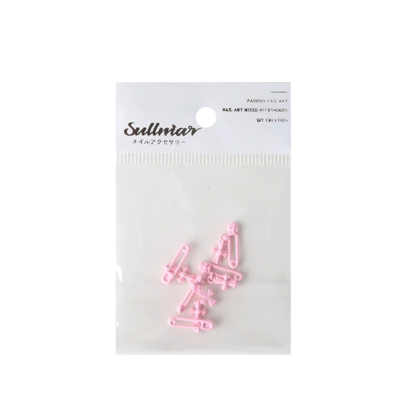 Mini abalorio de Metal 3D para decoración de uñas, accesorios para manicura con forma de Clip, Cruz Retro, 3 colores, 5 piezas