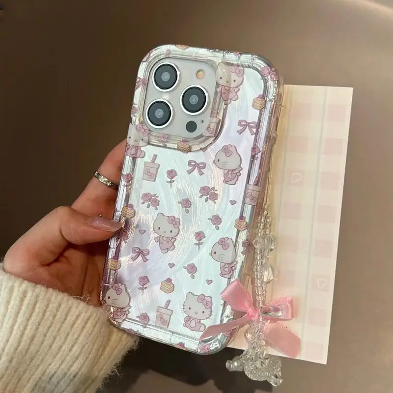 

Прозрачный защитный чехол для Iphone 15 с рисунком аниме «Hello Kitty»