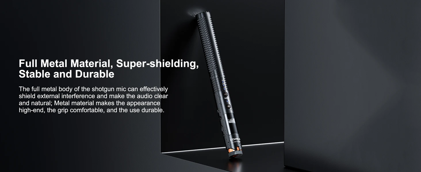 VM30 2.4G Super Cardioid Condenser Wireless Microphone Shotgun Mic With Gain Con