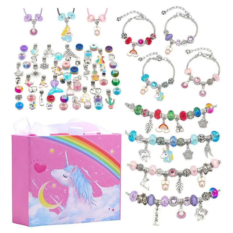 

Bracelet Kit 68pcs Bracelet Making Kit Rich Styles DIY Accessory With Storage Box For Bracelet Keychain Making