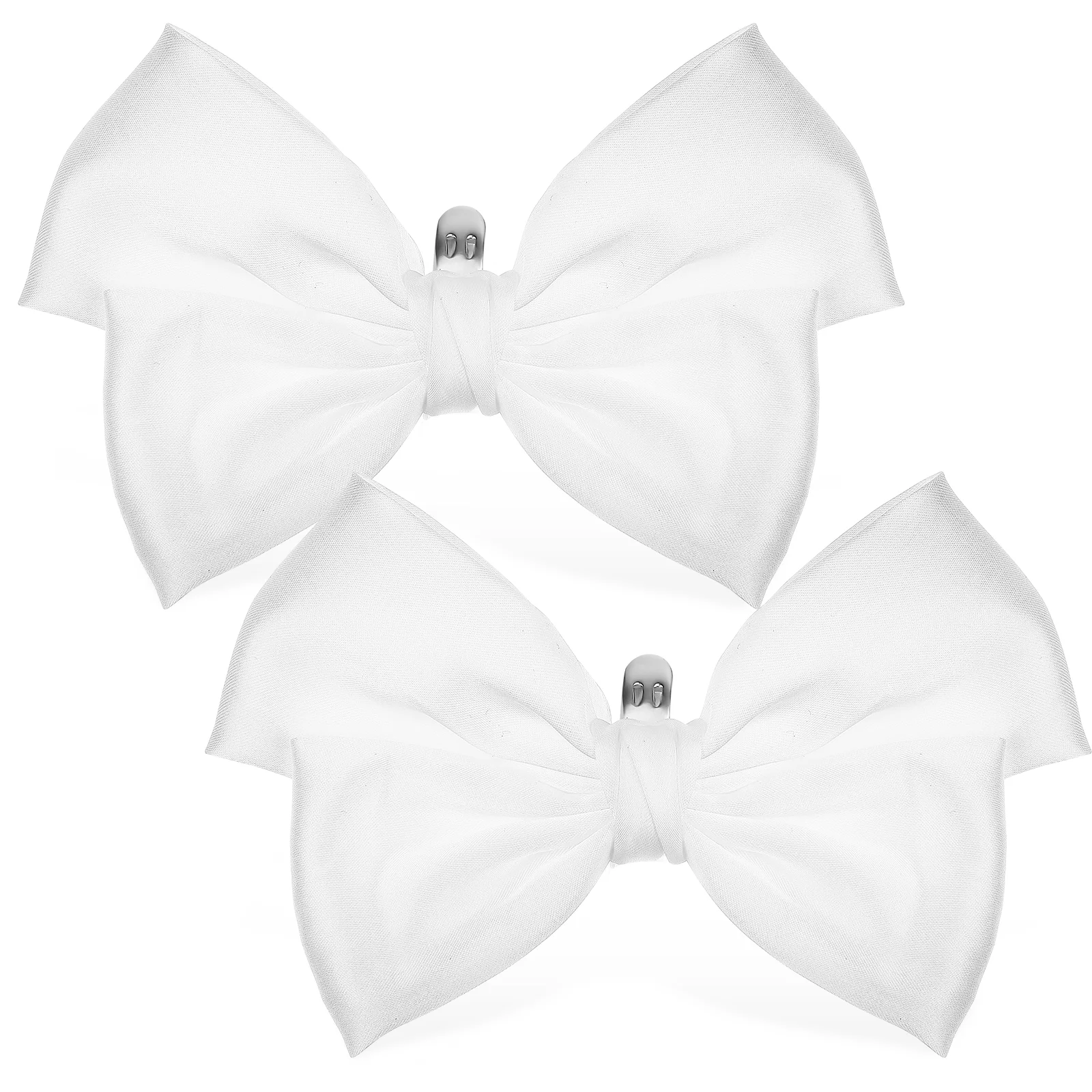 

1 Pair of Milky White Satin Bow Shoe Buckles for Women Clips Flats Bows Shoes Wedding Owlkay Decorative