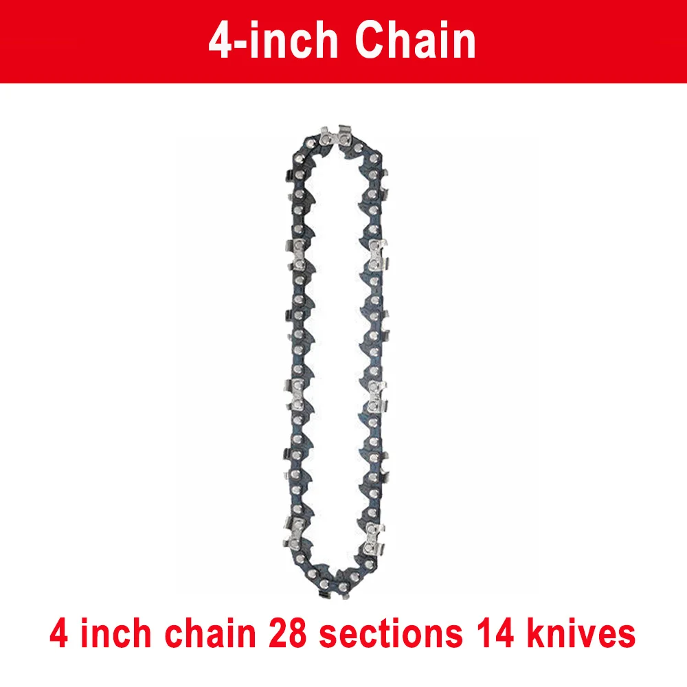 4 Inch Chainsaw Guide Bar And Saw Chain Set 28 Drive Link Electric Saw 1/4''P for Brushless Electric Saw Wood Cutter Spare Chain 3