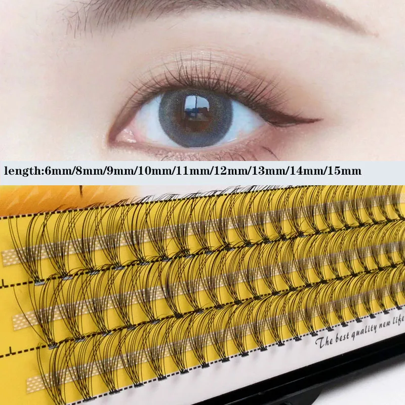 Anlinnet 60 cluster/box Individual eyelashes0.07/0.1thick cluster eyelash extension 3D lashes natural false eyelashes wholesale | Красота и
