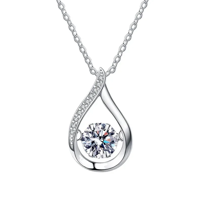 1 Carat Moissanite Pendant Necklace For Women Party 925 Sterling Silver Diamond Neck Chain pendant necklace,moissanite necklace