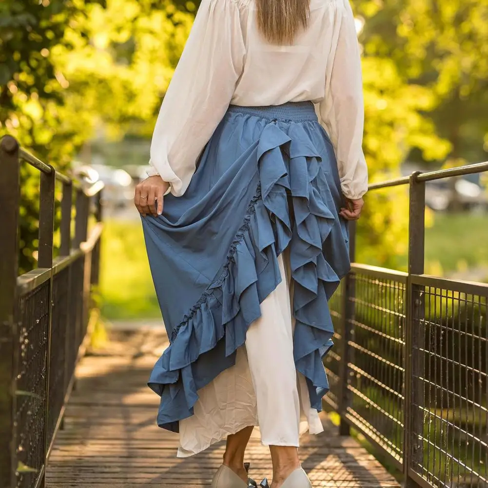 

Юбка для выступлений, юбка до щиколотки эпохи Возрождения, макси-юбка в средневековом готическом стиле Виктория с яркими цветами для сцены