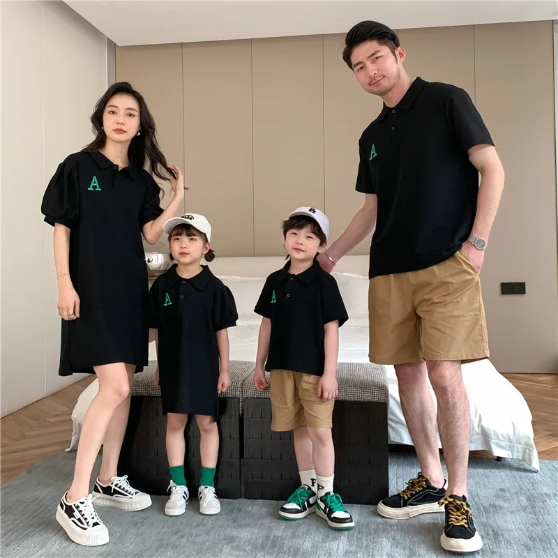 

Family Summer Matching Outfits Mom Daughter 2022 Dress Children Polo Shirts Dad Mother And Son Clothing Set Brother Sister Look