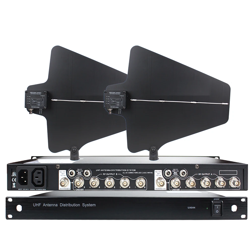 UA844 Antenna amplifier 5 Channel Power Distributor System Super Wideband UHF 500 950MHz for Wireless MIC Stage DJ karaoke