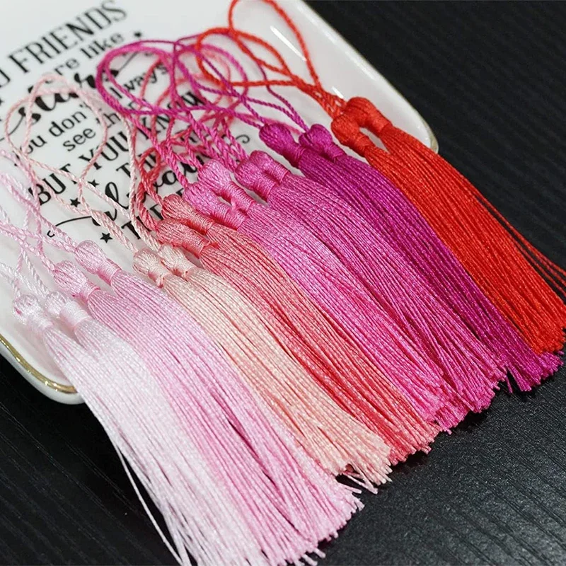 50Pcs 13cm Tassels Bookmark Tassels Silky Handmade Soft Craft for Bookmarks Trim Fringe DIY Crafts Jewelry Making