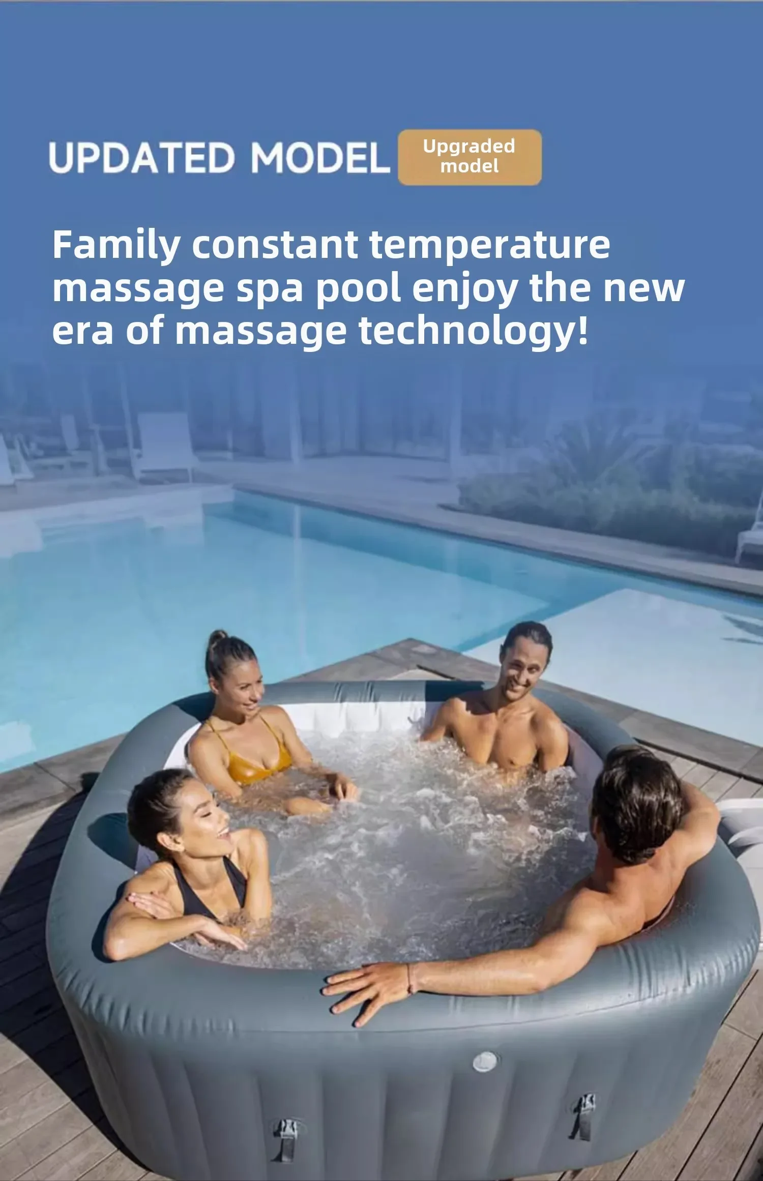 Heated Spa Inflatable Bath Household Swimming Pool Outdoor Hot Spring Surfing Massage Heated Bath Bucket