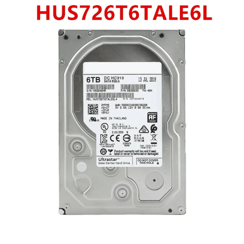 

Original New HDD For WD 6TB 3.5" SATA 6 Gb/s 128MB 7.2K For Internal Hard Disk For Enterprise Class HDD For HUS726T6TALE6L