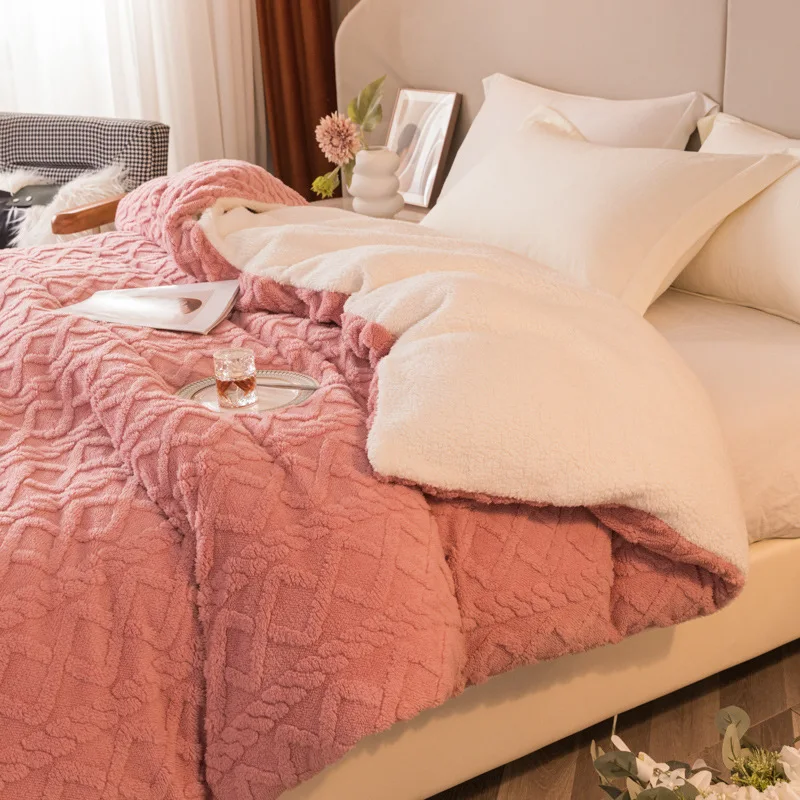 Bed Blanket Children Adults Warm Winter Blankets And Throws Thick Wool